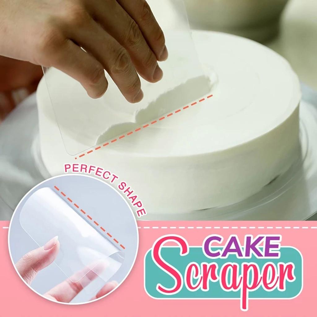 Flexible Transparent Plastic Cake Scraper Smoother مكشطة الكيك البلاستيكية الشفافة المرنة أكثر سلاسة