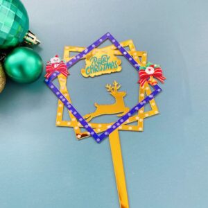 Merry Christmas Cake Topper- Type 13  غلاف كعكة عيد الميلاد المجيد - النوع 13