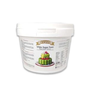 Vizyon Sugar Paste / Fondant 6 kg Jar  - White  معجون سكر فيزيون / فوندان 6 كجم - أبيض