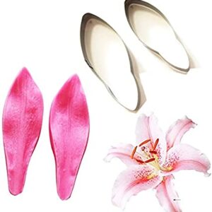 Lily Petal Silicone Veiner & Steel Cutter Set - 4pcs  طقم قطع سيليكون وقطاعة فولاذية من Lily Petal - 4 قطع