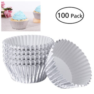 Silver Muffin cups / liner (Aluminum Foil 100s)  أكواب / بطانة فضية للمافن (رقائق الألومنيوم 100 ثانية)