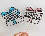 Cake topper - Happy Birthday tie design  أعلى الكعكة - تصميم ربطة عنق عيد ميلاد سعيد