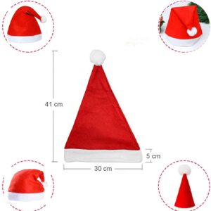 Christmas Red fluffy plush fabric Santa Hat  قبعة سانتا من نسيج القطيفة المنفوش باللون الأحمر لعيد الميلاد