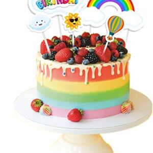 Rainbow Theme Cake Topper  5 pcs Set  مجموعة تزيين الكيك بتصميم قوس قزح مكونة من 5 قطع