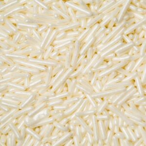Jimmies Sprinkles - Pearl White 100g  جيمي سبرينكلز - أبيض لؤلؤي 100 جرام
