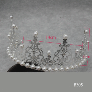 Pearl Crown Cake Topper - SILVER  غلاف كيك بيرل كراون - فضي