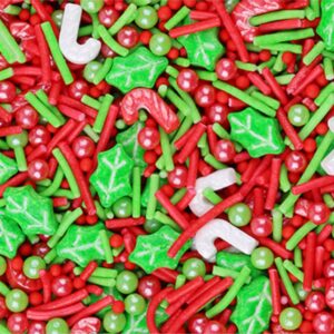 Merry Christmas MIXED SUGAR SPRINKLES -Type 1- 50g  عيد ميلاد سعيد - رشات سكر مشكلة - النوع 1 - 50 جرام