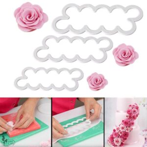 Plastic  Cutter 3 pcs set - Rose  طقم قواطع 3 قطع - وردي