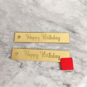 Acrylic Happy Birthday Tags 2x10cm  علامات عيد ميلاد سعيد أكريليك 2 × 10 سم