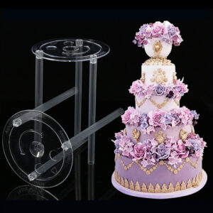 Multi layer cake piling spacer support frame transparent bottom fixed floating cake فاصل الكيك stand bracket