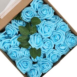 Artificial Rose flower for cake decor SKY BLUE  زهرة الورد الصناعية لتزيين الكيك ازرق سماوي
