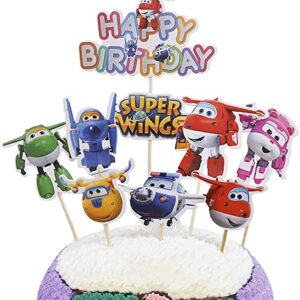 Super Wings Cake Topper 9 pcs set  مجموعة سوبر وينجز لتزيين الكيك مكونة من 9 قطع