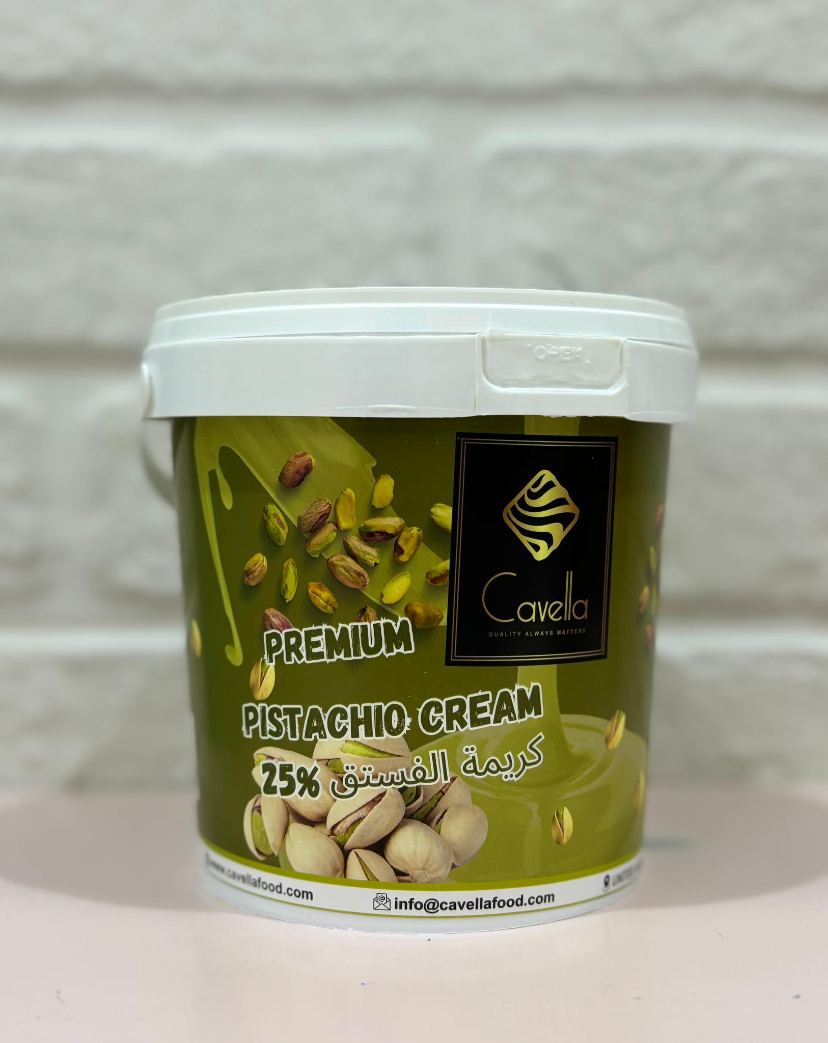 Cavella Pistachio Cream 25% 1kg كريمة الفستق كافيلا 25% 1 كجم