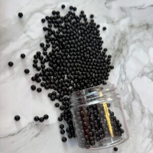 Metallic Black Sugar Ball Sprinkles 4 mm 100 gm  كرة السكر