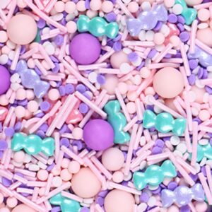 Mixed Sugar Sprinkles (Peach Purple Green)- 50g  رشات سكر مشكلة (أزرق بنفسجي)- 50 جم