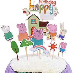 Peppa Pig Cake Topper 10 pcs set  مجموعة تزيين الكيك من بيبا بيج مكونة من 10 قطع