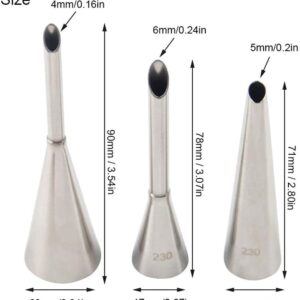 3 pcs Nozzles Set Stainless Steel Cake Decorating Cake Tips For Puff  مجموعة فوهات من الفولاذ المقاوم للصدأ مكونة من 3 قطع لتزيين الكيك من أجل النفخة