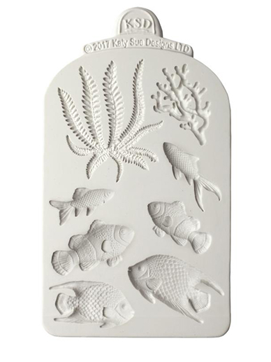 Marine Theme Cake Fondant Mold Seaweed Fish قالب كعكة الفوندان البحري على شكل أسماك الأعشاب البحرية