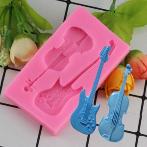 Violin Guitar Silicone Fondant Mold  قالب سيليكون للجيتار والكمان