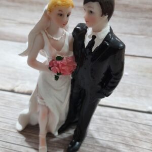 3D Wedding Couple Cake Topper (15cm) - 3  غلاف كعكة الزفاف ثلاثي الأبعاد (15 سم) - 3