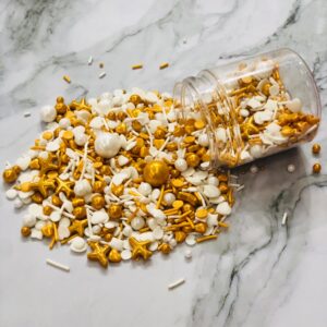 Mixed Sugar Sprinkles 50g (White Gold)  رشات السكر المشكل 50 جرام (الذهب الأبيض)