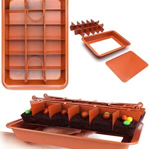Brownies Pan - Non Stick pan with Dividers, High Carbon Steel 18 Pre-cut  مقلاة براونيز - مقلاة غير لاصقة مع فواصل، فولاذ عالي الكربون 18 مقطوع مسبقًا