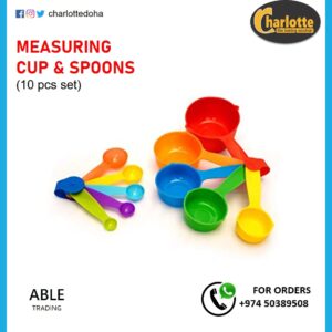 Plastic Measuring cups and spoons 10s Set  طقم أكواب وملاعق قياس بلاستيك 10 قطع