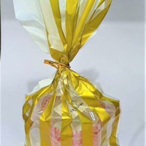 Cellophane Gold lines Plastic Bags for Biscuits Cookies (50s pack)  أكياس السيلوفان الذهبية لأكياس البسكويت والكوكيز (عبوة 50 ثانية)