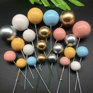 8 pcs Cake Decoration Round Foam Balls set with Stick  مجموعة كرات صناعية