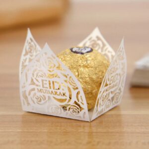 Eid Mubarak Chocolate Wrappers, Mini Cupcake Liners, Ramadan Candy Gift Packing  أغلفة شوكولاتة عيد مبارك، بطانات كب كيك صغيرة، تغليف هدايا حلوى رمضان