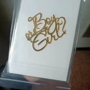 Boy or Girl - Acrylic Gold Side Topper  صبي أو فتاة - غطاء جانبي ذهبي أكريليك