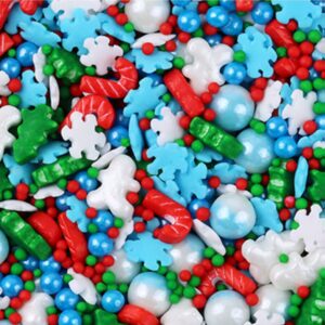 Merry Christmas MIXED SUGAR SPRINKLES -Type 3- 50g  عيد ميلاد سعيد - رشات سكر مشكلة - النوع - 50 جرام