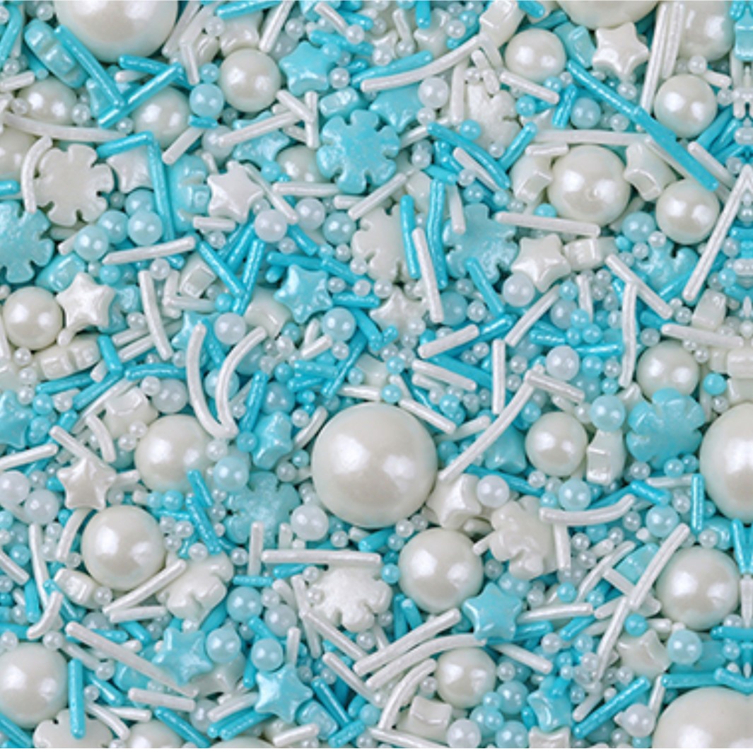 Mixed Sugar Sprinkles (Blue White)- 50g رشات سكر مشكلة (أبيض أزرق) - 50 جم