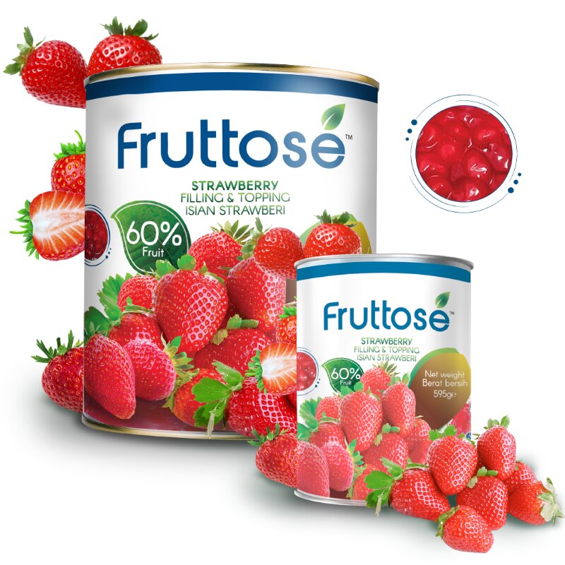 Strawberry Filling & Topping (60% Fruit) 595 Gms By Fruttose