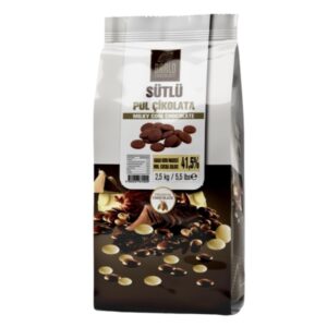 Barlo 41.5% Milk Couverture Chocolate Coins 2.5 kg Bag  غطاء عملات الشوكولاتة