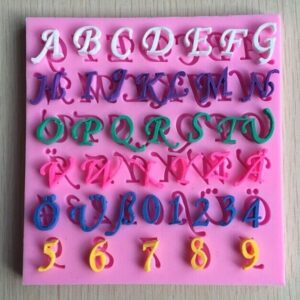 Silicon mold - Cursive alphabets & Numbers  قالب - حروف وأرقام