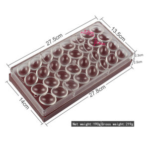 Acrylic Chocolate Mold - Ovals 32s قالب شوكولاتة أكريليك - أشكال بيضاوية 32ق