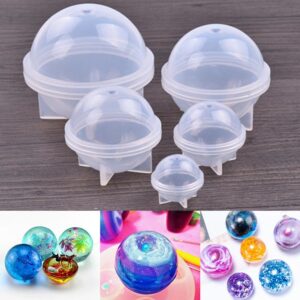 Resin Globe Ball Sphere molds set (5 sizes)  مجموعة قوالب كروية من الراتنج (5 أحجام)