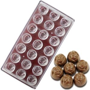 Acrylic Chocolate Mold Rose Flower 21s قالب شوكولاتة أكريليك زهرة الورد 21 ثانية