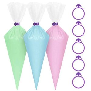 100 pcs piping bags with 5 pcs bag tie set ( حقيبة الأنابيب القابل للتصرف )