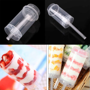 Dessert Push Up Pop Containers Shooter Pop with Lids, Base & Sticks  حاويات بوب بوب للحلوى مع أغطية وقاعدة وعصي