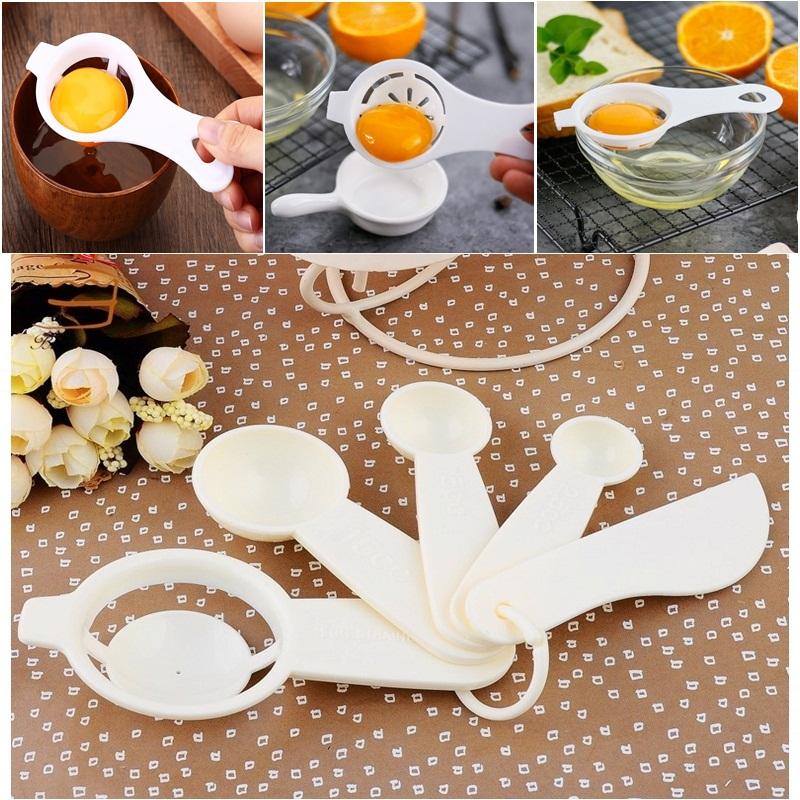 Egg Strainer measuring spoon and butter cutter 5 pc set طقم ملعقة قياس ومصفاة بيض وقطاعة زبدة 5 قطع