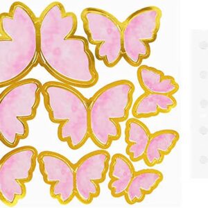 10pcs Paper Butterfly Birthday Theme Decoration  10 قطعة من زينة عيد ميلاد الفراشة الورقية