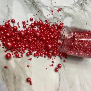 Mixed Red Sugar Balls - 100g  كرات سكر حمراء مشكلة - 100 جم