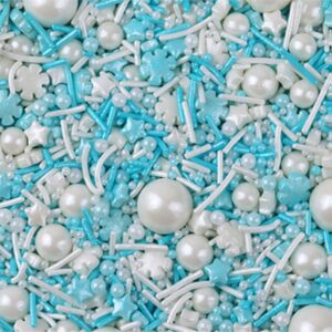 Mixed Sugar Sprinkles (Blue White)- 100g رشات سكر مشكلة (أبيض أزرق) - 100 جرام
