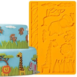 Silicone mold - Jungle Animals assorted 2D  العفن - حيوانات الغابة