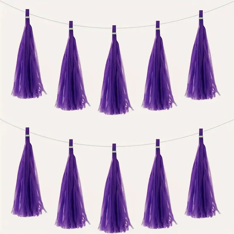 Tissue Paper Tassel Garland Single color 12 Pcs Pack