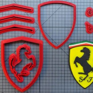 FERRARI Logo Cookie Cutter 7pcs Set  مجموعة قطع البسكويت بشعار فيراري مكونة من 7 قطع