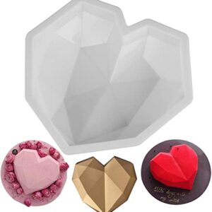 7" Diamond Heart Pinata Cake Silicone Mold  قالب سيليكون لكعكة بيناتا على شكل قلب دايموند مقاس 7 بوصات