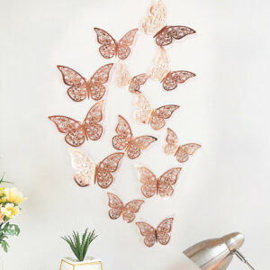 12Pcs set Foil Butterfly Cake decorations ( فراشة توبر )